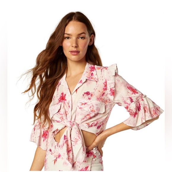 Misa Los Angeles Tops - MISA Los Angeles Ana Top – “Abstract Rose Flora” – NWOT – Size Medium